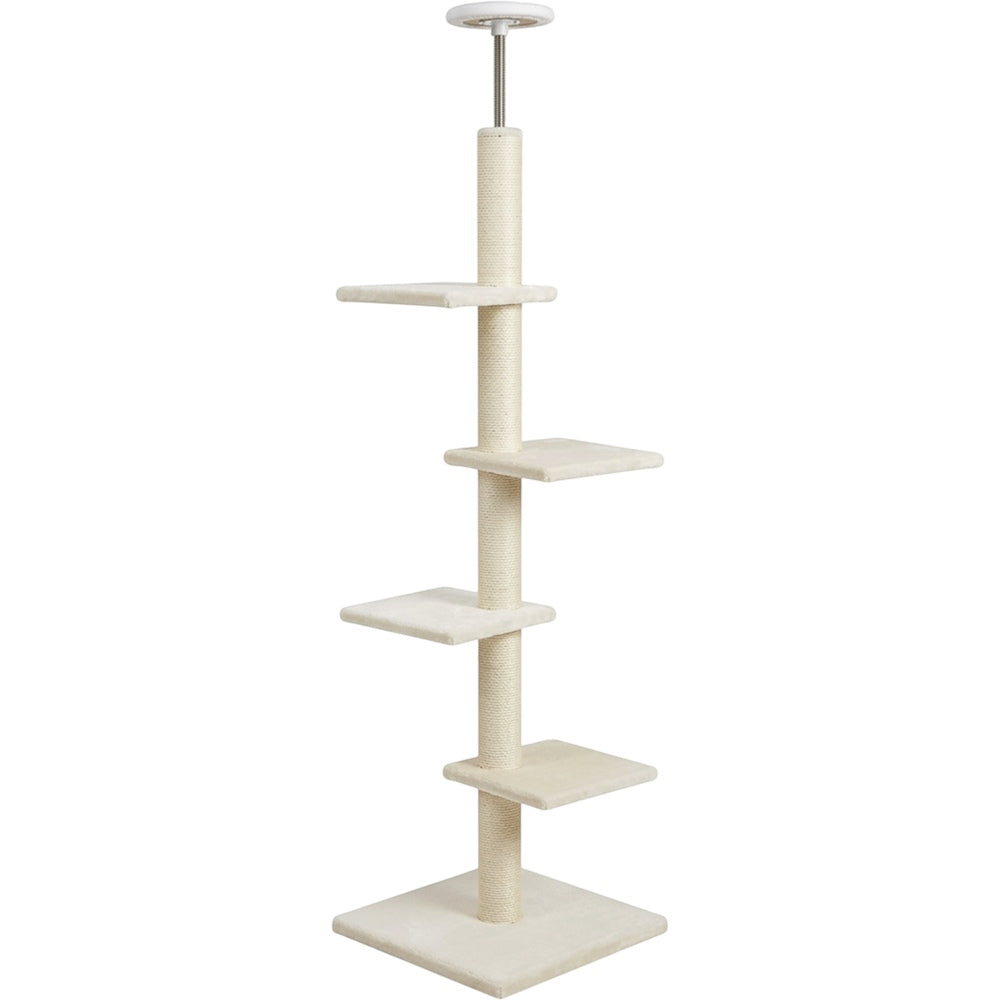 Mkvhg Adjustable Tension Cat Tower 94-102 in Cream - Product view