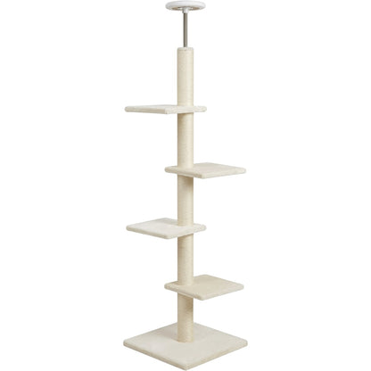 Mkvhg Adjustable Tension Cat Tower 94-102 in Cream - Product view