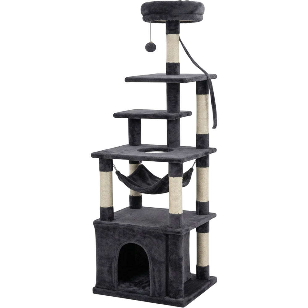 Mkvhg Multi-Level Cat Tower Hammock 58 in Charcoal - Product view