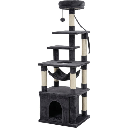 Mkvhg Multi-Level Cat Tower Hammock 58 in Charcoal - Product view